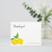 Modern Yellow Citrus Lemons White Bedankkaart (Staand voorkant)