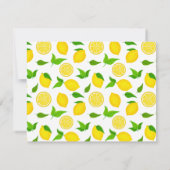 Modern Yellow Citrus Lemons White Bedankkaart (Achterkant)