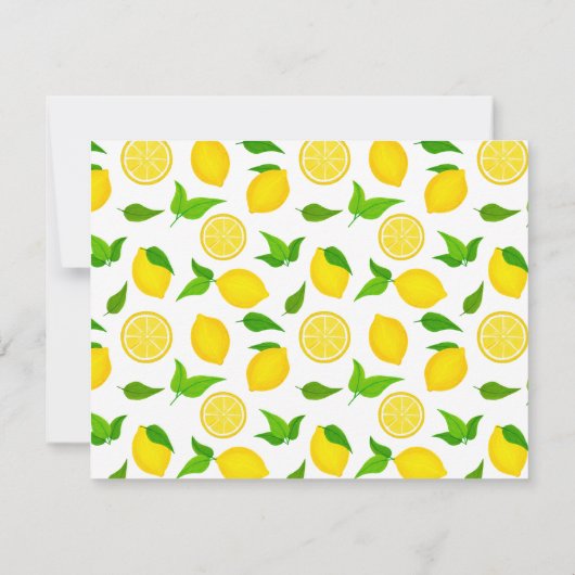 Modern Yellow Citrus Lemons White Bedankkaart (Achterkant)