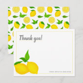 Modern Yellow Citrus Lemons White Bedankkaart (Voorkant / Achterkant)