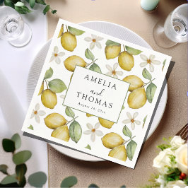 Modern Yellow Citrus Wedding Servet