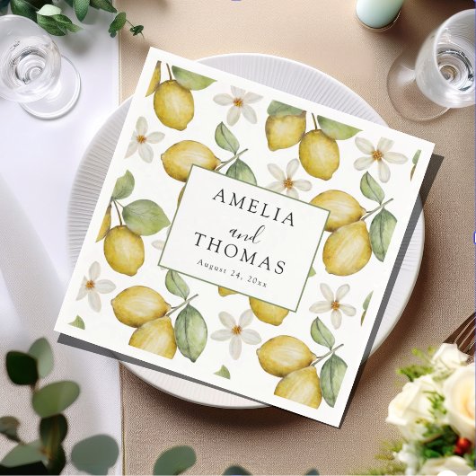 Modern Yellow Citrus Wedding Servet