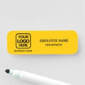 Modern Yellow Custom Business Name Tag (In situ)