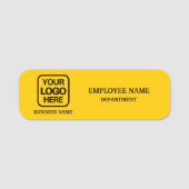 Modern Yellow Custom Business Name Tag (Voorkant)