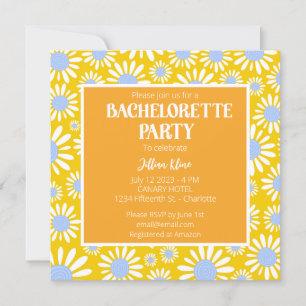 Modern Yellow Daisy Bachelorette Kaart