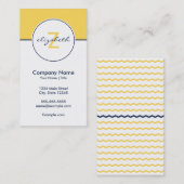 Modern Yellow en marine Visitekaartje (Voorkant / Achterkant)