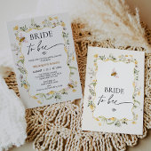 Modern Yellow Floral Bride to Bee Vrijgezellenfees Kaart