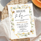 Modern Yellow Floral Bride to Bee Vrijgezellenfees Kaart