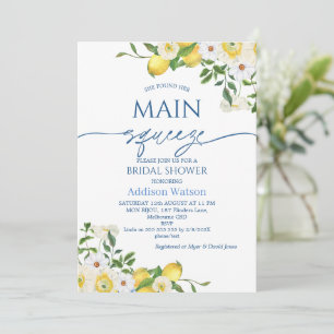 Modern Yellow Floral Lemon thema Vrijgezellenfeest Kaart