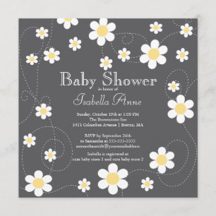 Modern Yellow Flowers Bloemneutraal Baby shower Kaart