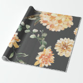 Modern Yellow Flowers Pattern Cadeaupapier (Uitgerold)