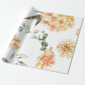 Modern Yellow Flowers Pattern Cadeaupapier (Uitgerold)