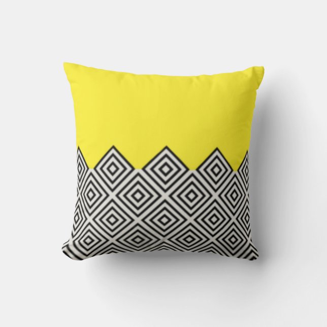 Modern Yellow Geometric Sierkussen (Voorkant)
