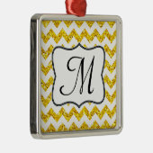 Modern Yellow Glitter Monogram Initiaal Ornament (Rechts)