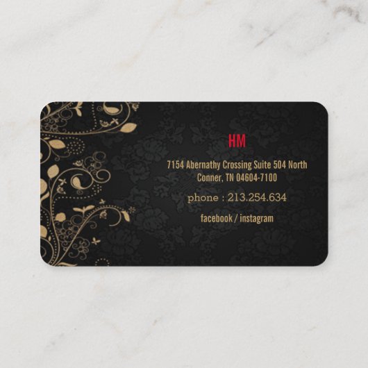 Modern Yellow Gold Abstract Visitekaartje (Achterkant)