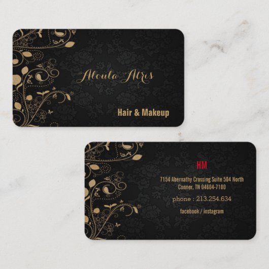 Modern Yellow Gold Abstract Visitekaartje (Voorkant / Achterkant)