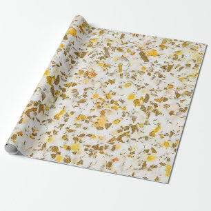Modern Yellow & Gold Speckles Terrazzo Pattern Cadeaupapier