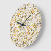 Modern Yellow & Gold Speckles Terrazzo Pattern Grote Klok (Hoek)