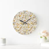 Modern Yellow & Gold Speckles Terrazzo Pattern Grote Klok (Huis)
