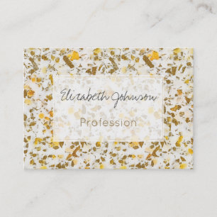 Modern Yellow & Gold Speckles Terrazzo Pattern Visitekaartje