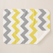 Modern Yellow Gray Chevron Pattern Sherpa Deken (Voorkant (horizontaal))