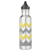 Modern Yellow Gray Chevron Pattern Waterfles (Links)