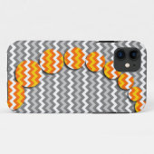 Modern Yellow Gray Chevron Zigzag Pattern Case-Mate iPhone Case (Achterkant (horizontaal))
