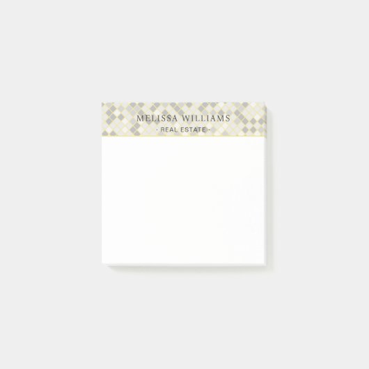 Modern Yellow & Gray Geometric Business Post-it® Notes (Voorkant)