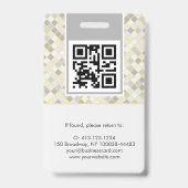 Modern Yellow & Gray Geometric Photo ID Badge (Achterkant)