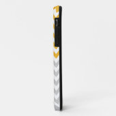Modern Yellow Gray Monogrammed Chevron Case-Mate iPhone Case (Achterkant/links)