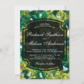 Modern Yellow Green Gemstenen Wedding Invitation Kaart (Voorkant)
