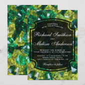 Modern Yellow Green Gemstenen Wedding Invitation Kaart (Voorkant / Achterkant)