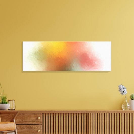 Modern Yellow Green Red Pink Blue Trendy Abstract Canvas Afdruk (Insitu (Woonkamer))