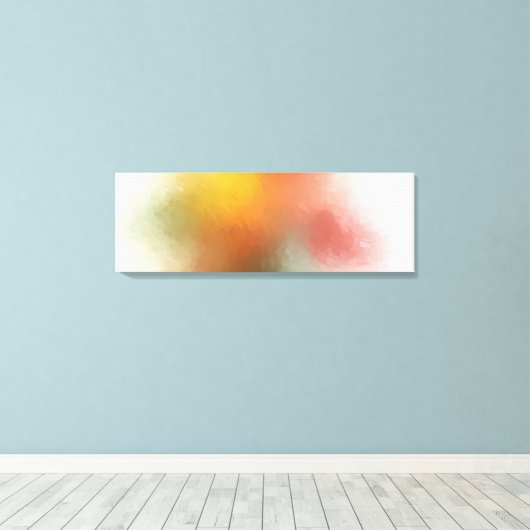 Modern Yellow Green Red Pink Blue Trendy Abstract Canvas Afdruk (Insitu (Houten vloer))