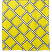 Modern Yellow Grey Brick Geometric Pattern Douchegordijn (Voorkant)