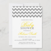 Modern Yellow Grey Chevron Neutral BABY SHOWER Kaart (Voorkant)