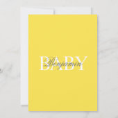 Modern Yellow Grey Chevron Neutral BABY SHOWER Kaart (Achterkant)