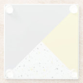 Modern Yellow Grey Terrazzo Glazen Onderzetter (Achterkant)