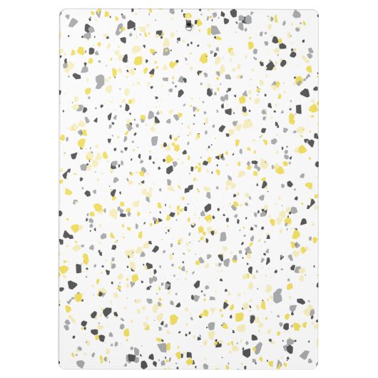 Modern Yellow Grey Terrazzo Monogrammed Klembord (Achterkant)
