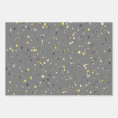 Modern Yellow Grey Terrazzo Pattern Inpakpapier Vel (Voorkant 3)