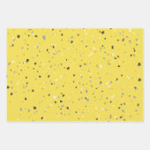 Modern Yellow Grey Terrazzo Pattern Inpakpapier Vel (Voorkant)