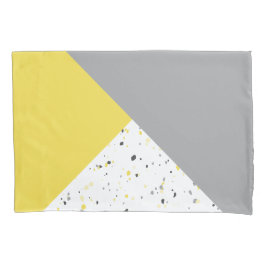 Modern Yellow Grey Terrazzo Pattern Kussensloop