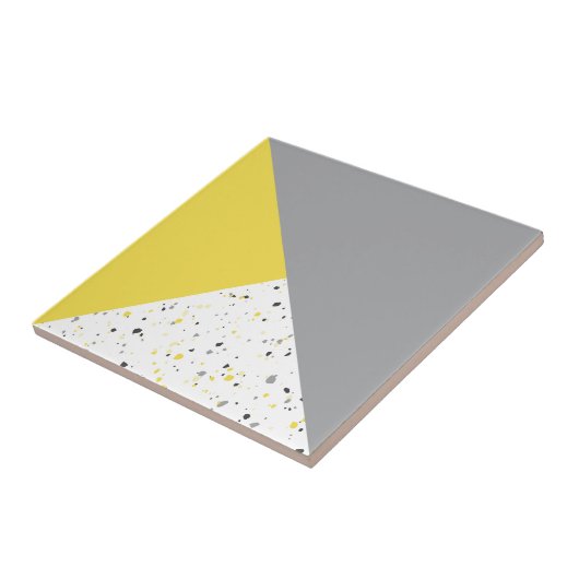 Modern Yellow Grey Terrazzo Tegeltje (Zijkant)