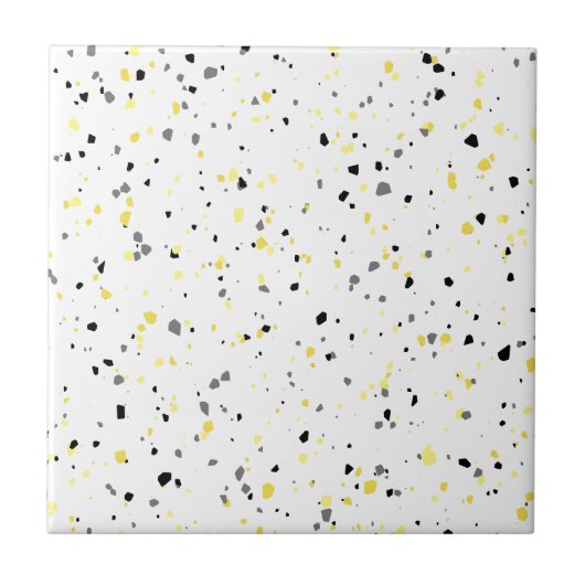 Modern Yellow Grey Terrazzo Tegeltje (Voorkant)