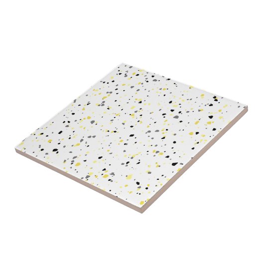 Modern Yellow Grey Terrazzo Tegeltje (Zijkant)