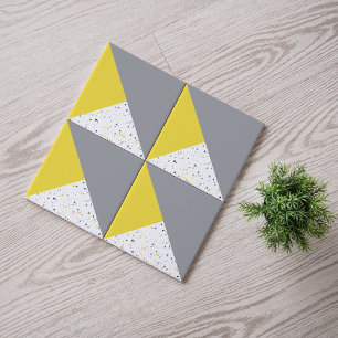 Modern Yellow Grey Terrazzo Tegeltje