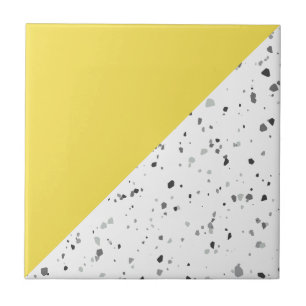 Modern Yellow Grey Terrazzo Tegeltje