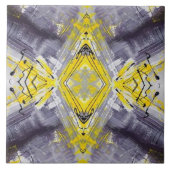 Modern Yellow Grey Trendy Pattern Tegeltje (Voorkant)