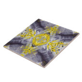 Modern Yellow Grey Trendy Pattern Tegeltje (Zijkant)