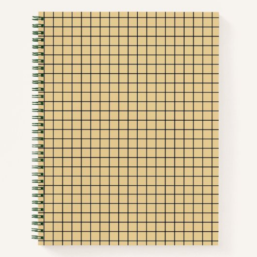 Modern Yellow Grid College Ruled Notitieboek (Voorkant)